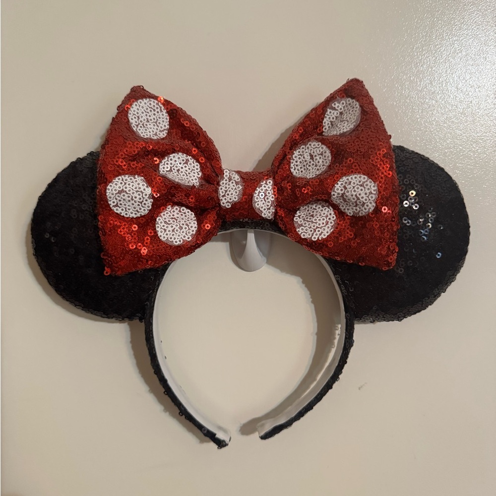 Red and Black Sequin Mouse Ears